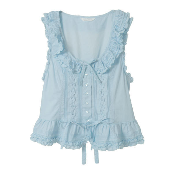Pinkhouse U-Neck Lace Braided Bow Vest Shirt Pinkhouse U-Neck Lace Braided Bow Vest Shirt