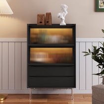 Nordic solid wood sideboard small apartment French medieval TV side cabinet storage cabinet home living room bookcase side cabinet