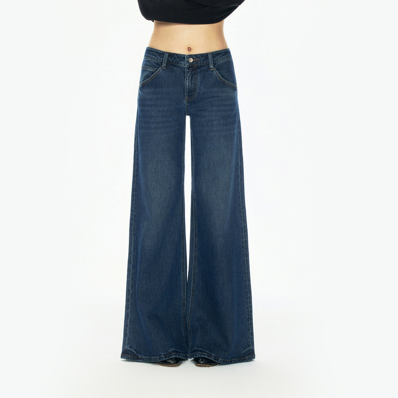 Rarely Alike "R04 Yuppie Pants" Low-Waisted Flared Jeans, Vintage Blue Rarely Alike "R04 Yuppie Pants" Low-Waisted Flared Jeans, Vintage Blue