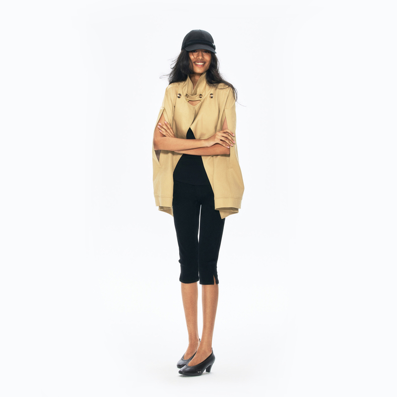 Rarely Alike Double-Breasted A-Line Trench Coat Cape Short Jacket Classic Khaki Rarely Alike Double-Breasted A-Line Trench Coat Cape Short Jacket Classic Khaki