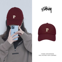 P Alphabet Baseball Cap Woman Xia Hans Version Explicit Face Small Soft Top Duck Tongue Cap 2022 New Head Circumference Sunscreen Man