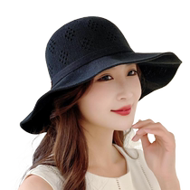 Summer new sunshade beach fisherman hat outdoor foldable basin hat travel black versatile large brim sun hat