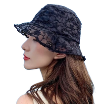 Summer fashion lace flower fisherman hat Korean version sun protection visor big head circumference showing face small ins trend basin hat