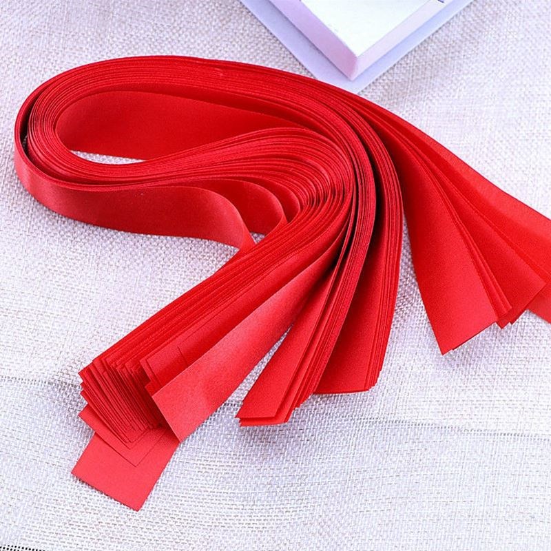 Red Cloth Strip Rear Car Rear Mirror Handlebars Hub Red Cloth Strap Dance Red Float With Head With Belt Cake Can