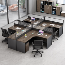 Station Desk Brief About Modern Four-four-place Employee Desk Office Chairs Combined Computer Desk Screen Screens