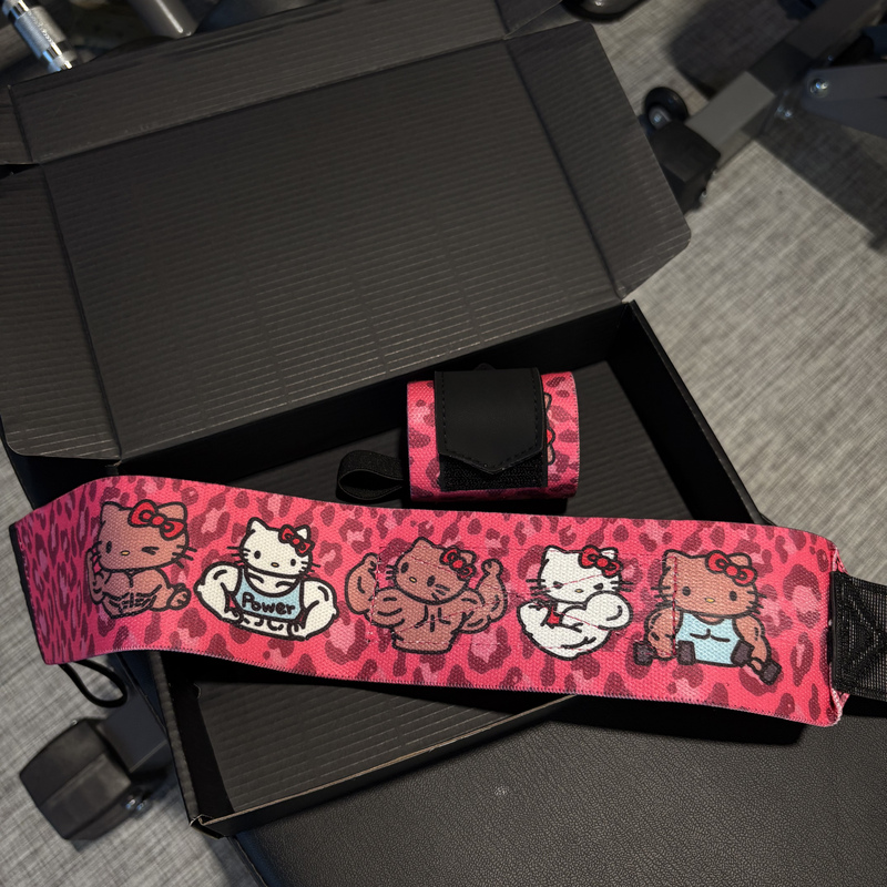 Leopard Print Kitty Fitness Wristband Anti-Sprain Strap Strength Training Wristband Bench Press Special Elastic Compression Sleeve