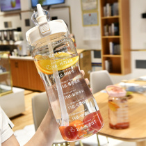 Water Glass Female Large Capacity With Straw Portable Summer Season Plastic Cups Cute Students Sports Kettle Bottle 2000ml