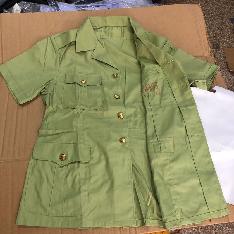 1990S Stock 87 Short-Sleeved 87 Bean Green Short-Sleeved Old-Fashioned Four-Pocket Shirt Collection Durable and Non-Pilling 5303