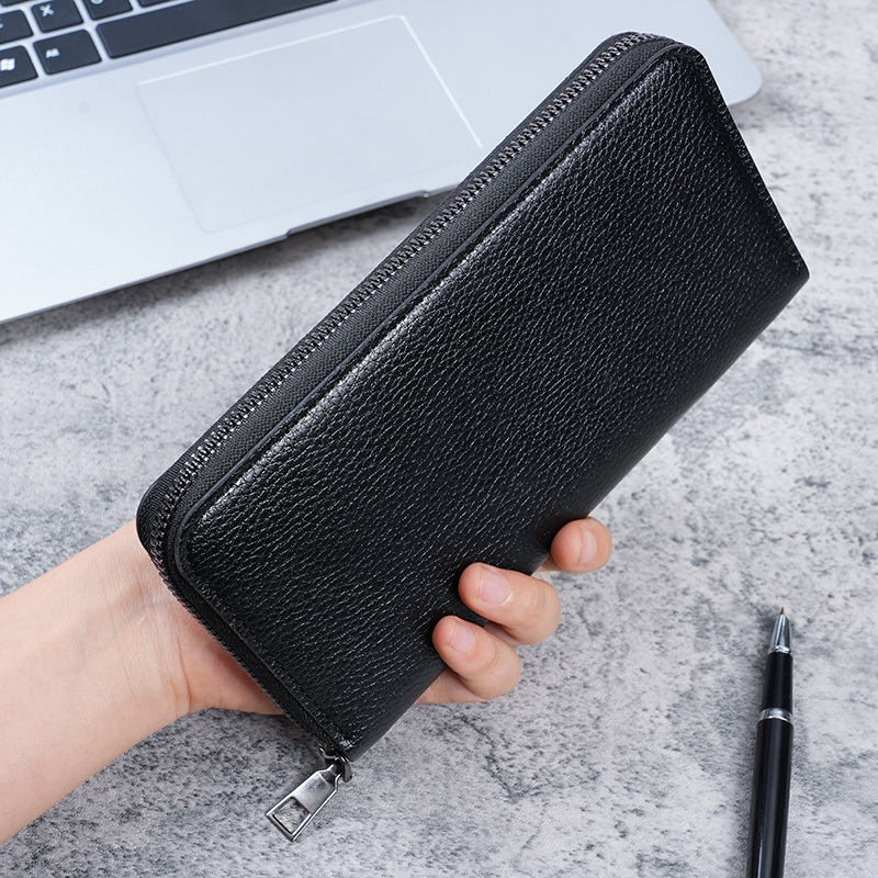 Casual Retro Fashion Wallet Men's Long Zipper Wallet Multi-Functional Large-Capacity Clutch Bag Card Holder Mobile Phone Bag