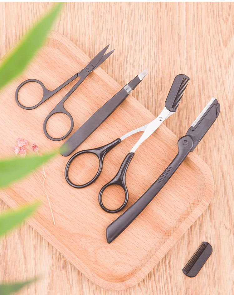 Beginner eyebrow trimming set decoration eyebrow knife eyebrow trimming eyebrow trimming eyebrow clip eyebrow pliers beginner men and women shaving knife