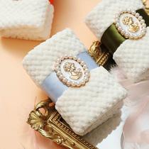 Souvenir wedding coral velvet towel wedding return gift small gift for bridesmaid bestie birthday gift practical square towel