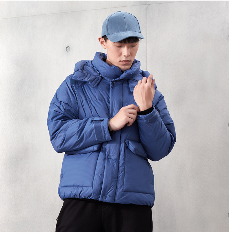 海澜之家 2021冬季新款 90%充绒  男连帽短款羽绒服 图13