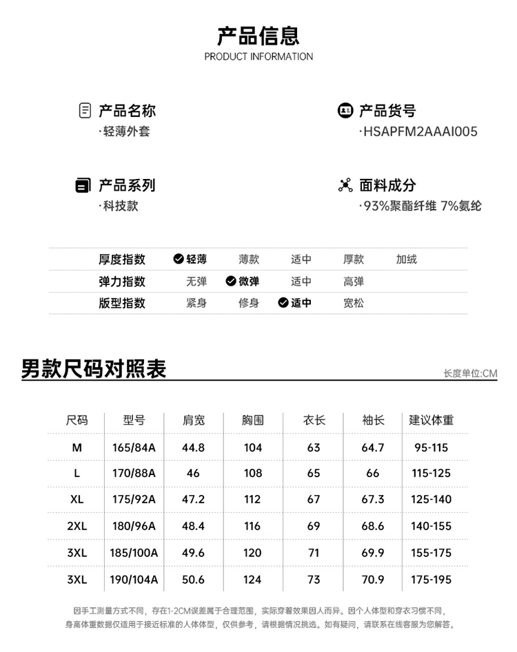 海澜之家 2021年新款 男防晒皮肤风衣 薄防风外套 图2