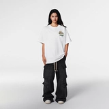 Футболка в стиле хип-хоп, в американском стиле, с вышивкой, круглый воротник, короткий рукав