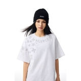 【Официальный магазин Achock】 модная бренда High Street, полная звезд, футболка с короткими рукавами American Sequin Flash Powder Новые мужчины с половиной рукава