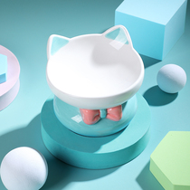 Pet Kitty Ceramic Bowl protection Cervical Spine High Foot Pitched Lip Gaffe Cat Food Flat Face Bowls Dog Food Basin Anti-Overturning Water Bowl