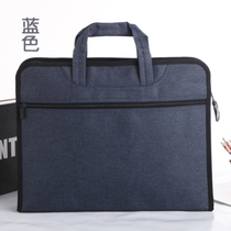 Hand file bag a4 zipped canvas briefcase male and female business office meeting bag meeting bag customised LOGO