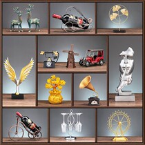 Desktop Furnishing Office TV Living Room Wine Cabinet Decorations Red Wine Rack Pendulum Pieces Home Small Creative Crafts Genguan