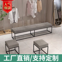 Clothing store minimalist shoe changing stool fitting room simple long strip shop with sofa stool minimalist shoe stool shoe shop bench