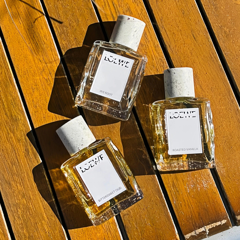 Loewe Wild Coffee Iris Fragrance Vanilla Scented Orange Miracle Skylight Perfume Sample