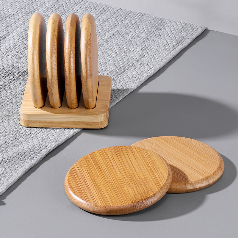 Bamboo Tea Cup Cushion Heat Insulation Mat Tea Dauf Tea Totea Cup Spacer Round Anti-Burn Tea Set Accessories Wood Cup Mat-Taobao
