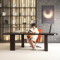 Italian minimalist high-end designer study desk computer desk simple modern desk Nordic fan-shaped writing desk