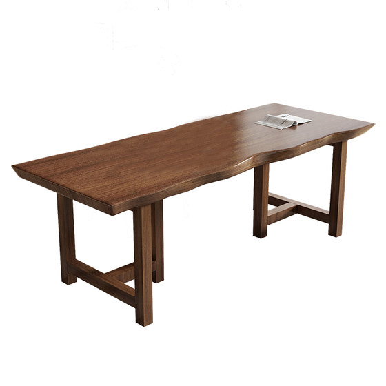 简约实木电脑桌铁艺办公桌书桌 家用写字桌 会议桌工作台式大板桌