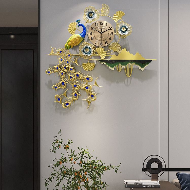 New Living Room Light Extravagant Creative Hanging Bell Home Personality Peacock Decoration Art Fashion Watch Dining Hall Background Wall Modern