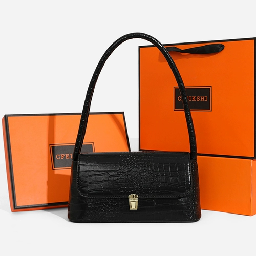 CFEIKSHI Портативная модная сумка подмышку, крокодиловый принт, премиум класс