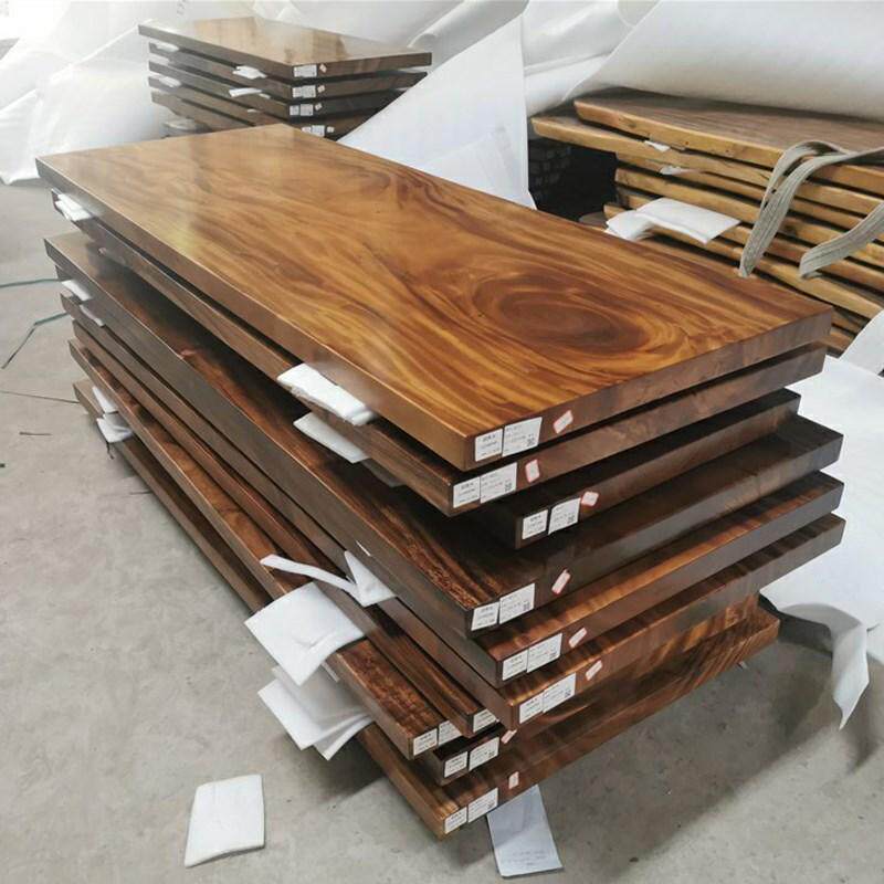 Large board tea table tea table Okan solid wood large plate log table top tea plate New Chinese tea table chair combined red wood table-Taobao
