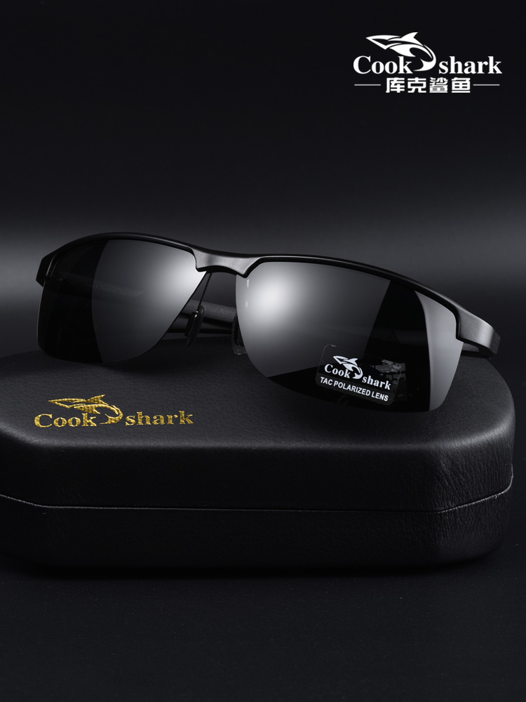 Cook Shark Sunglasses Men's 2022 New Black Super Driving Glasses Sunglasses Driving Anti-UV Glasses Polarized