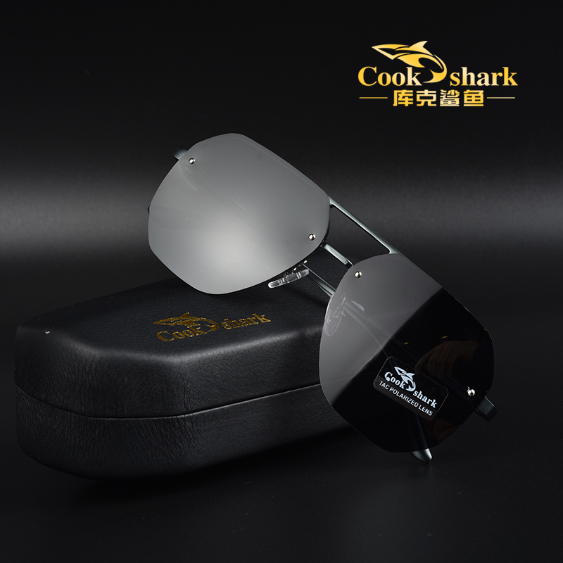 Cook Shark Toad Mirror Sunglasses Men Polarized Driver Mirror Drive Glasses Men