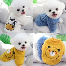 Autumn-winter new pet teddy Bibi Panda pooch pooch Two-foot suede mini dog puppies clothes for winter clothing