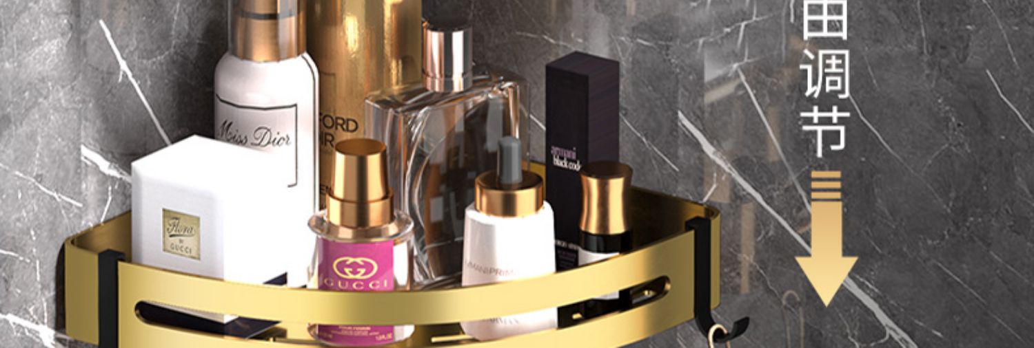 太空铝卫生间毛巾架浴室置物架轻奢风免打孔厕所壁挂浴巾杆洗手间