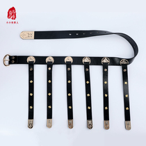 Xia Xiaochengs childrens sleeping belt with round collar robe belt ancient leather belt made from the Tang Dynasty multi-sided boys Hanfu accessories