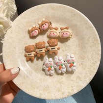 Cute Teenage Girl Cartoon Small Bear Hair Clip Side Summer Liu Haiclip Front Forehead Duckbill Clip School Card Clip Head Decoration