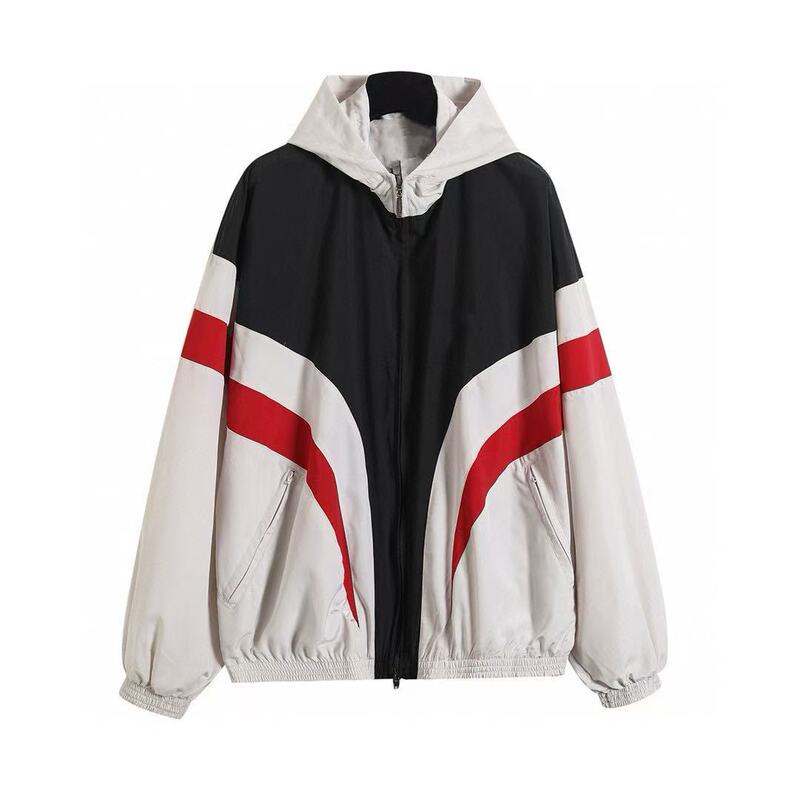 Eme Original Independent Cleanfit Red and White Contrasting Color Patchwork Embroidered Unisex Sports Casual School Uniform Jacket and Pants Eme Original Independent Cleanfit Red and White Contrasting Color Patchwork Embroidered Unisex Sports Casual School Uniform Jacket and Pants