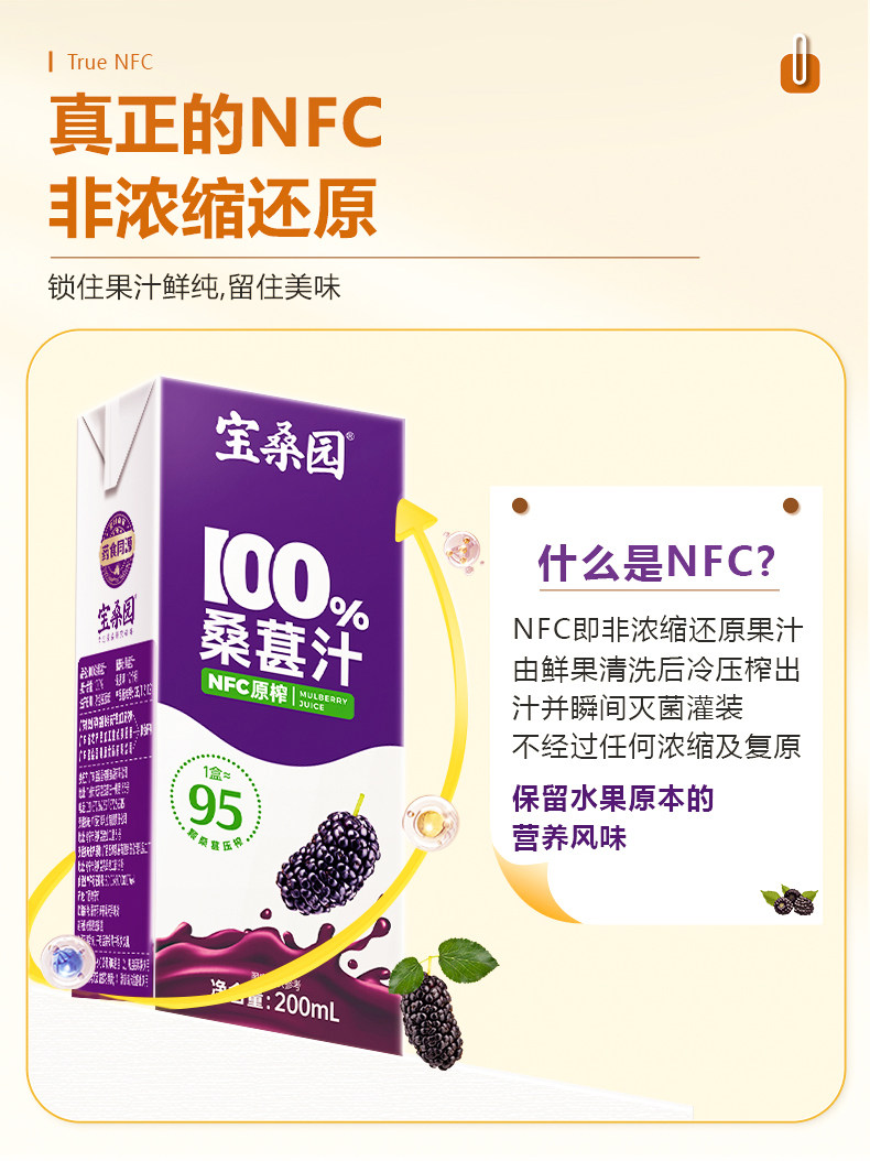 安享好物 安享A级果汁-宝桑园100% NFC桑果汁 国标 