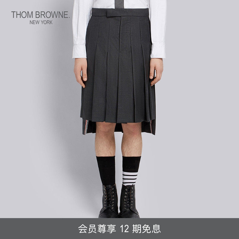 THOM BROWNE Unisex 2022 Fall/Winter Skirt Classic Wool Pleated Skirt Skirt