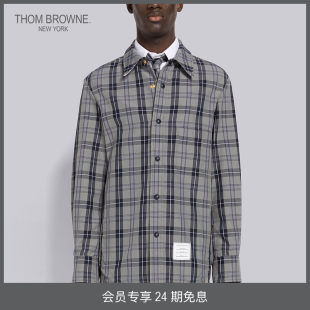 THOM BROWNE メンズ 秋冬 チェック柄 ナイロンキャンバス シャツジャケット