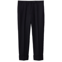 CLASSIC PARAGRAPH] THOM BROWNE Lady Spring Summer SUPER120S Wool Twill Trousers Casual Long Pants