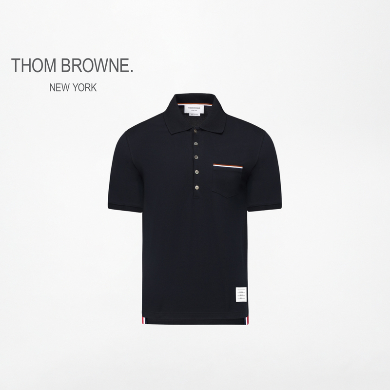 [3 Installments Interest-Free][Gift] Thom Browne Men's Pique Button-Down Short-Sleeve Polo Shirt