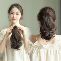 Wig Woman Summer High Horse Tail Short Curly Hair Mati Grip Clip Large Wave Realistic Girl Mid Length ponytail