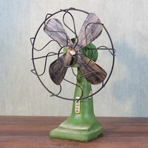 Old fan imitation antique bronze ecstasy ancient family bell-turn page fan reuse office nostalgic retro silent bench fan