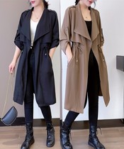 Wind coat jacket woman mid length style 2021 ladies new spring autumn small sub casual Fashion collection waist long sleeves double row