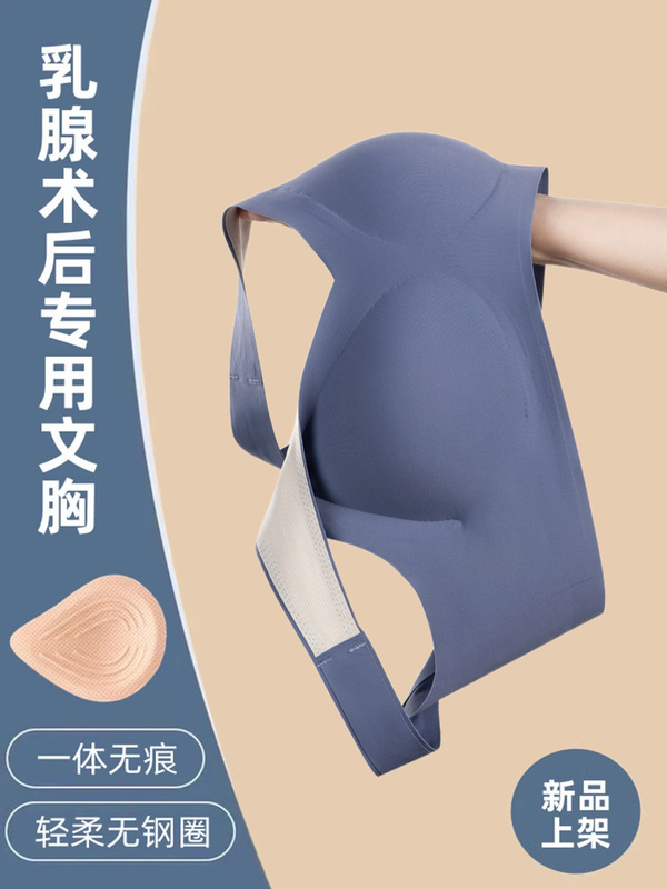Special Underwear for Mastectomy, Prosthetic Breast Seamless Bra, One-Piece Fake Breast, Fake Breast, Summer Ice Silk Bra