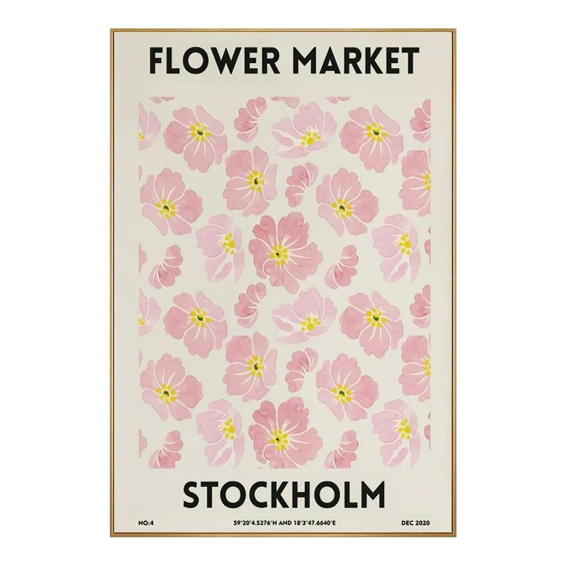 [STOCKHOLM северные挂画 маленькие цветочные масляная живопись декор спальни ins свежий настенный]