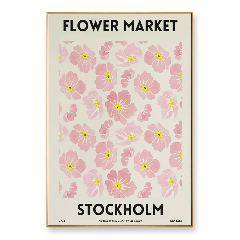 [STOCKHOLM северные挂画 маленькие цветочные масляная живопись декор спальни ins свежий настенный]