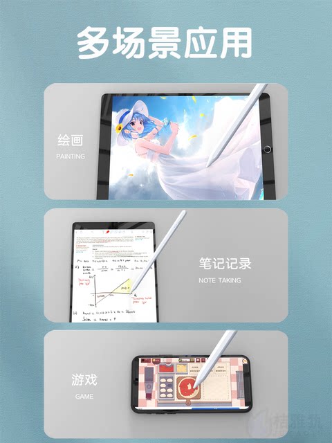 Capacitive Pen iPad Stylus Pen for Mobile Phones and Tablets, Touch Screen Pen, Handwriting Pen with Silicone Tip, Suitable for Apple, Huawei, Xiaomi Tablets, Universal Android Touch Silent Pen, Touch Screen Editing