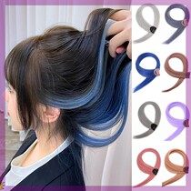 Hanging ear dyed hair piece one-piece short seamless highlight wig piece color bleached long hair natural invisible hair extension